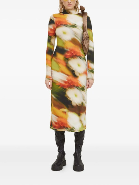  Stine Goya Long-sleeve Printed Midi Dress - Neutrals 