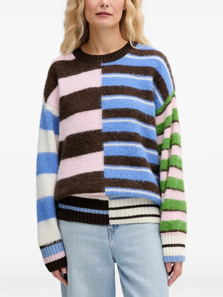  Stine Goya Striped Colour-block Sweater - Blue 