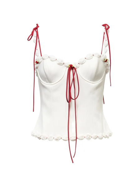  Stolen Stores Cake Ribbon-tie Bustier - White 
