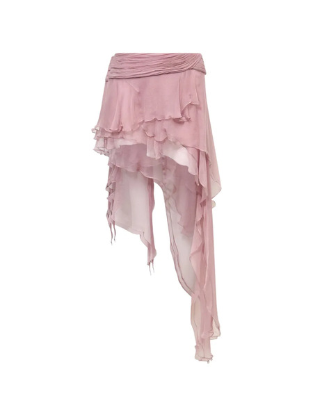  Stolen Stores Fairy Layered Asymmetric Mini Skirt - Pink 