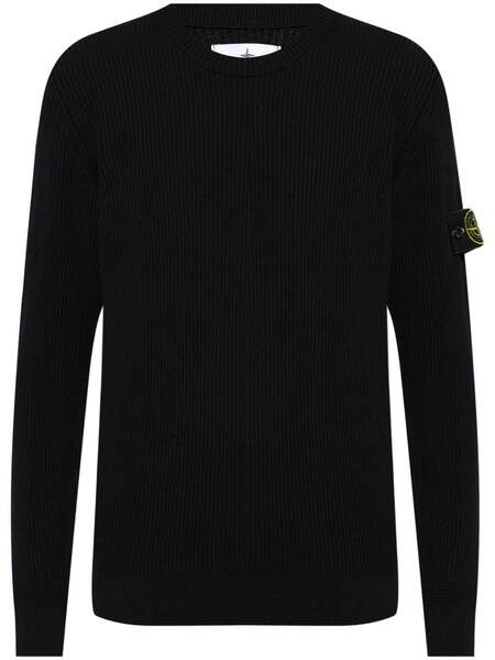  Stone Island Compass-motif Wool Jumper - Black 