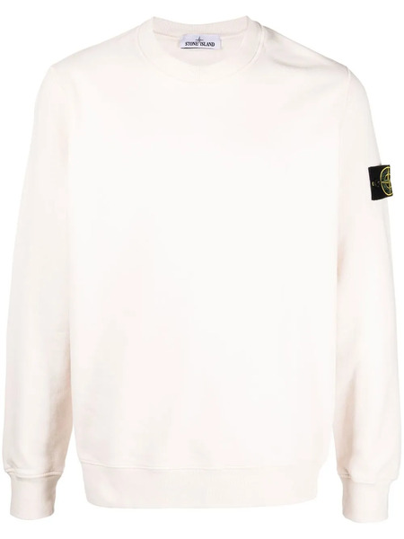  Stone Island Compass-patch Crew-neck Sweatshirt - Neutrals 
