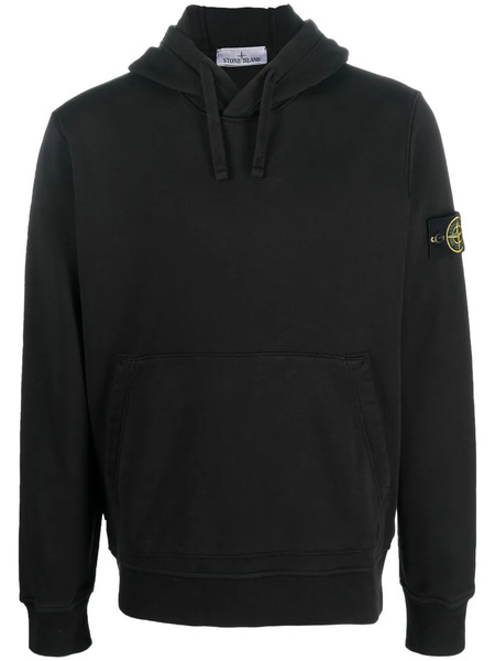  Stone Island Compass-patch Drawstring Hoodie - Black 