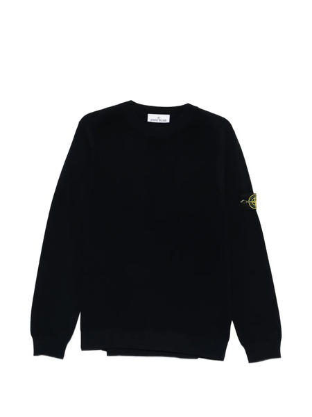  Stone Island Crew-neck Logo-patch Sweater - Blue 