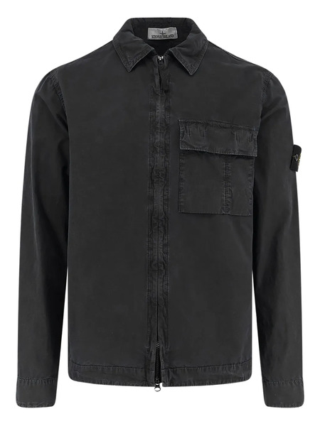  Stone Island Flap-pocket Logo-patch Shirt - Grey 