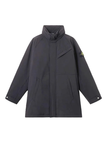  Stone Island High-neck Patch-pocket Coat - Blue 