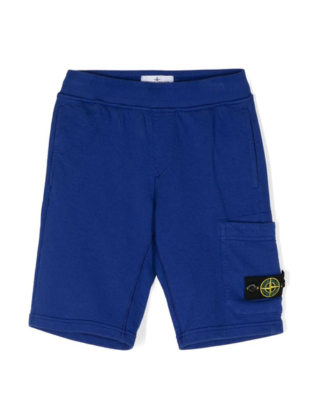  Stone Island Junior Compass-badge Cargo Shorts - Blue 