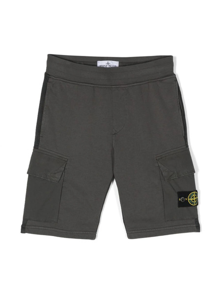  Stone Island Junior Compass-badge Cargo Shorts - Grey 