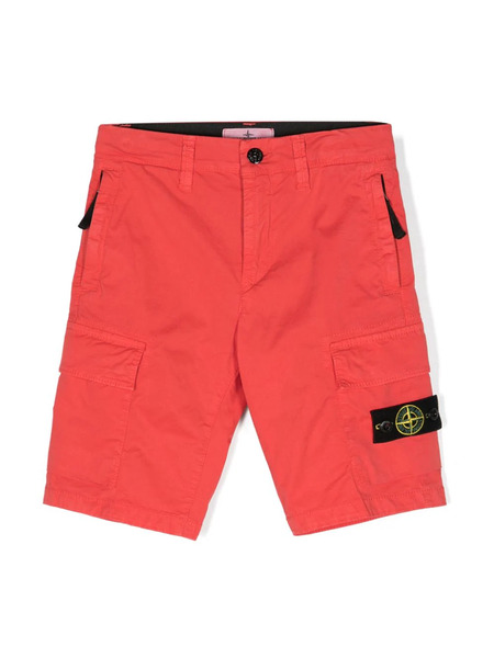  Stone Island Junior Compass-badge Cargo Shorts - Orange 