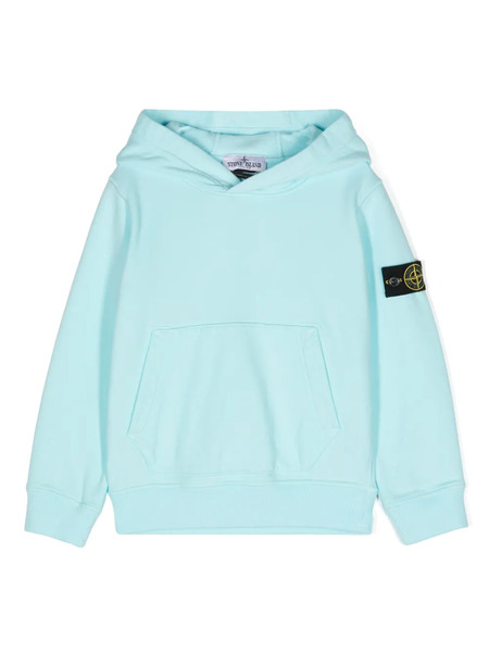  Stone Island Junior Compass-badge Cotton Hoodie - Blue 