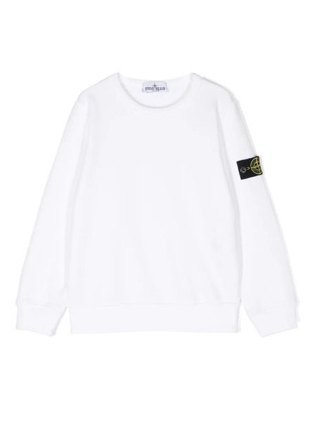  Stone Island Junior Compass-badge Cotton Sweatshirt - White 