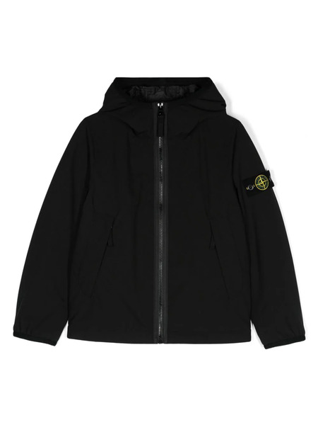  Stone Island Junior Compass-badge Hooded Jacket - Black 