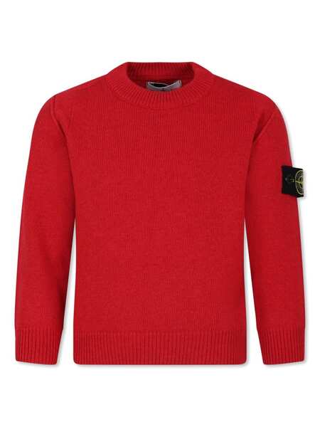  Stone Island Junior Compass-badge Knitted Jumper - Red 