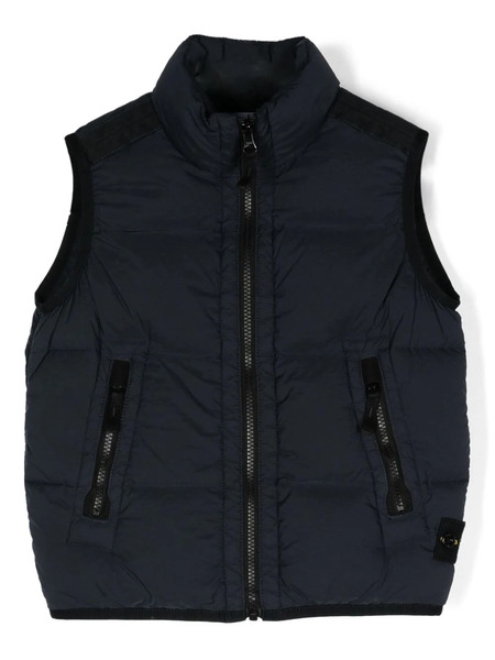  Stone Island Junior Compass-badge Quilted Gilet - Blue 
