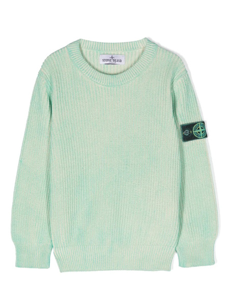  Stone Island Junior Compass-badge Ribbed Jumper - Green 