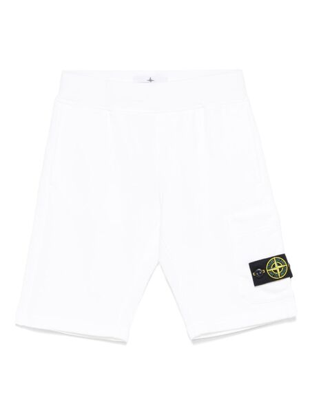  Stone Island Junior Compass-badge Shorts - White 