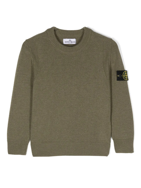  Stone Island Junior Compass Badge Sweater - Green 