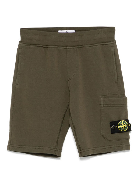 Stone Island Junior Compass-badge Track Shorts - Green 