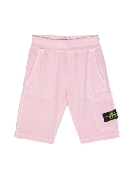 Stone Island Junior Compass-badge Track Shorts - Pink 
