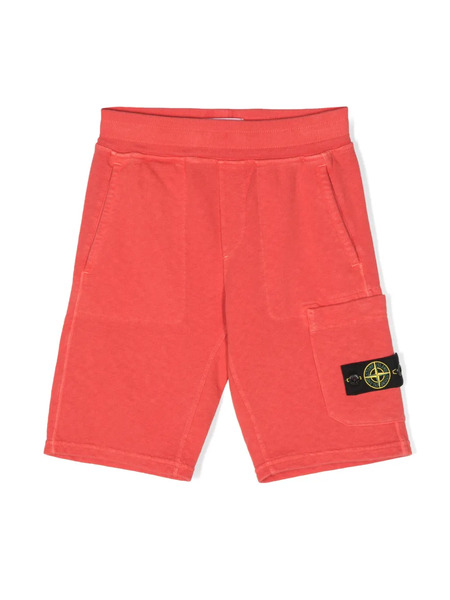  Stone Island Junior Compass-badge Track Shorts - Red 