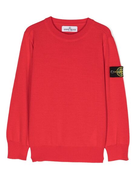  Stone Island Junior Compass-motif Crew-neck Sweatshirt - Red 