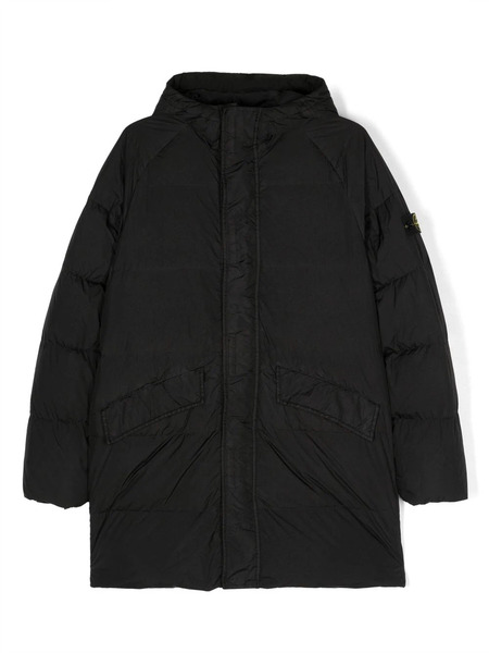  Stone Island Junior Compass-motif Padded Coat - Black 