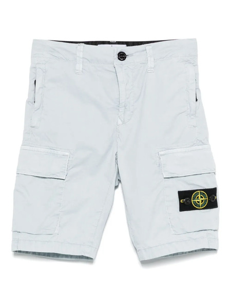  Stone Island Junior Compass-motif Shorts - Blue 