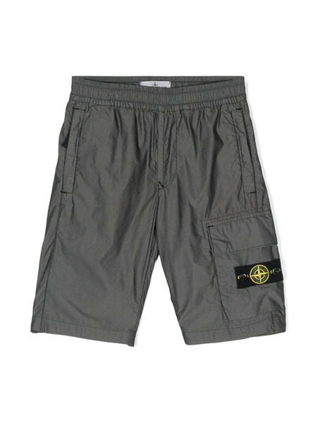  Stone Island Junior Compass-motif Shorts - Grey 