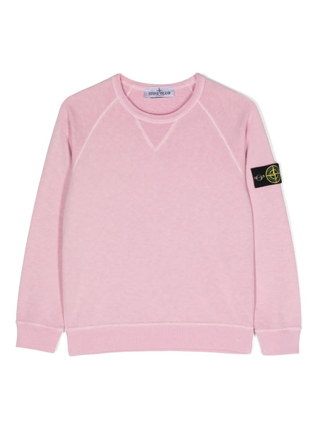  Stone Island Junior Compass-patch Cotton Sweatshirt - Pink 