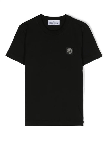  Stone Island Junior Compass-patch Cotton T-shirt - Black 