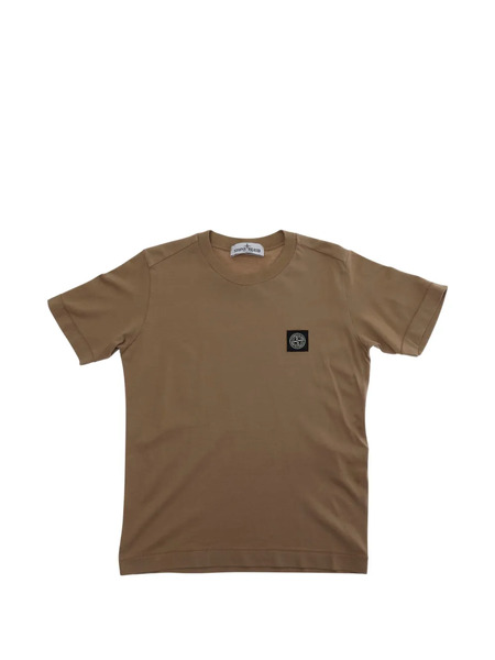  Stone Island Junior Compass-patch Cotton T-shirt - Brown 