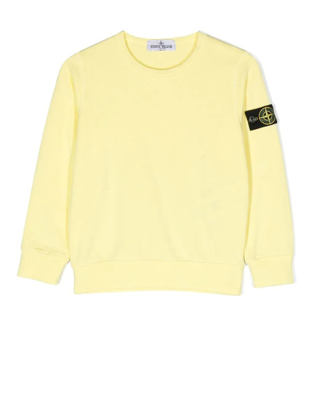  Stone Island Junior Compass-patch Crew-neck Sweatshirt - Yellow 