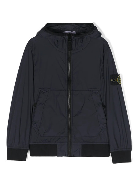  Stone Island Junior Compass-patch Lightweight Windbreaker Jacket - Blue 