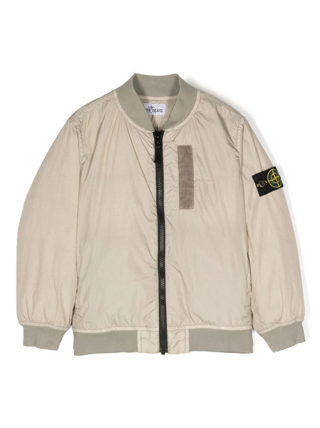  Stone Island Junior Compass-patch Padded Bomber Jacket - Neutrals 