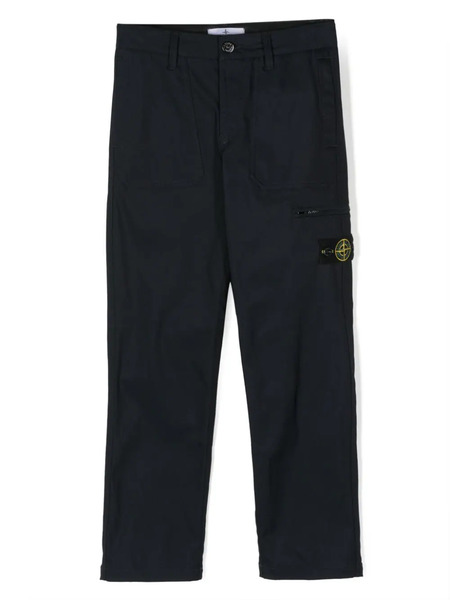  Stone Island Junior Compass-patch Straight-leg Trousers - Blue 