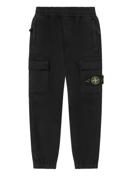  Stone Island Junior Compass-patch Trousers - Black 