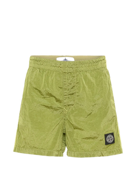  Stone Island Junior Elasticated Logo-patch Swim Shorts - Green 