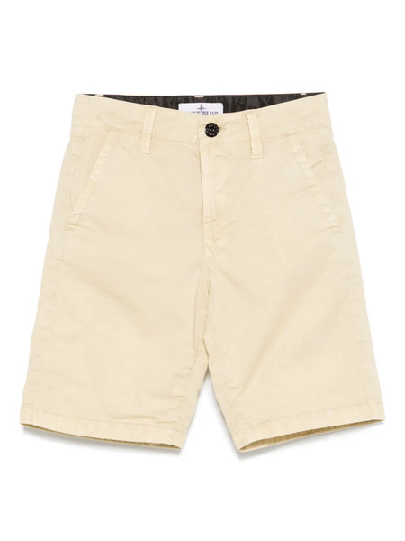  Stone Island Junior Gabardine-weave Shorts - Neutrals 