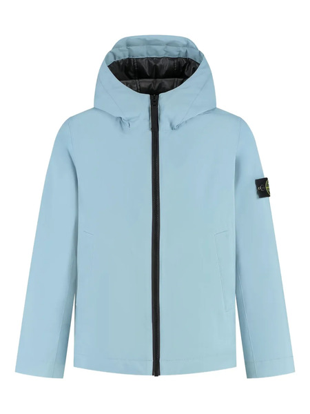  Stone Island Junior Hooded Logo-patch Jacket - Blue 