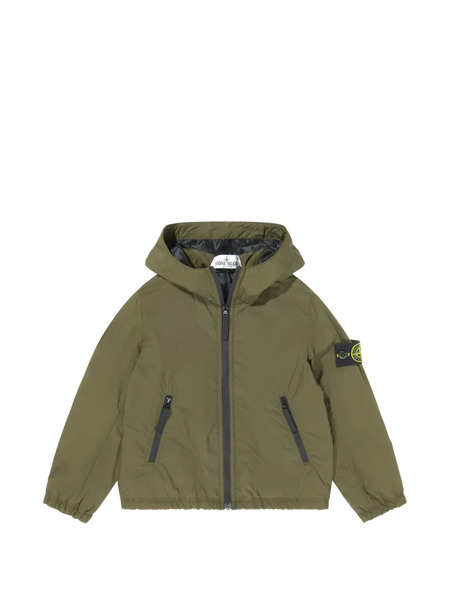  Stone Island Junior Hooded Logo-patch Jacket - Green 