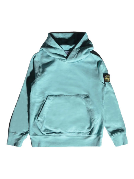  Stone Island Junior Jersey-texture Hoodie - Blue 