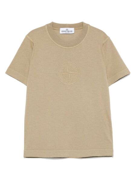  Stone Island Junior Logo-embroidered T-shirt - Neutrals 
