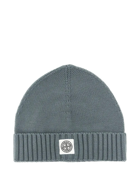  Stone Island Junior Logo-patch Beanie - Grey 