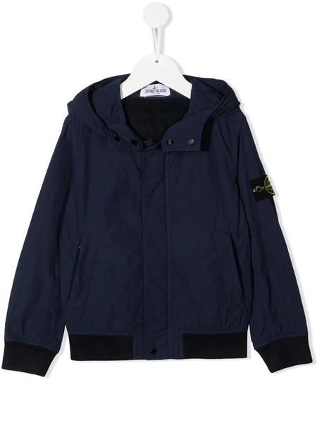 Stone Island Junior Logo Patch Bomber Jacket - Blue 