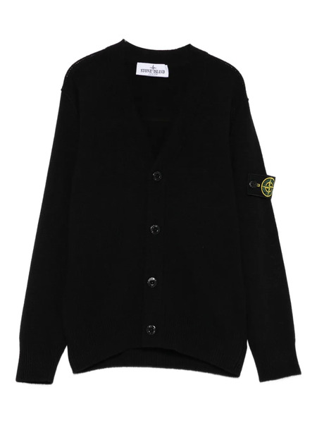  Stone Island Junior Logo-patch Cardigan - Black 