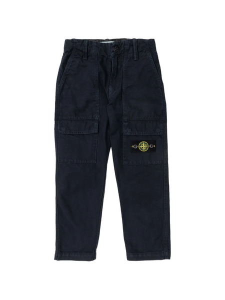  Stone Island Junior Logo-patch Cargo-pockets Trousers - Blue 