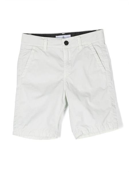  Stone Island Junior Logo-patch Casual Shorts - White 