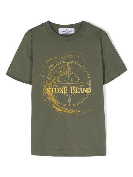  Stone Island Junior Logo-patch Cotton T-shirt - Green 
