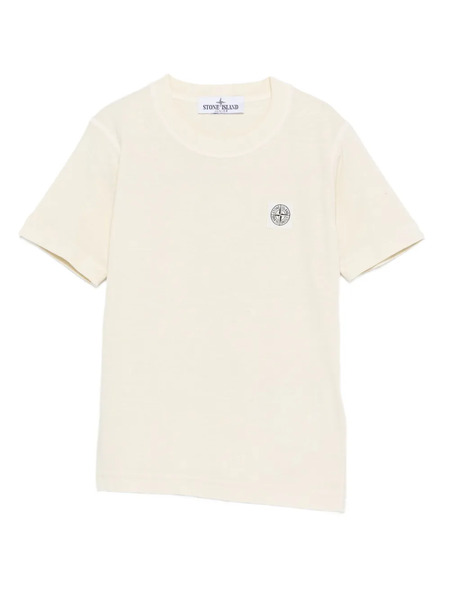  Stone Island Junior Logo-patch Cotton T-shirt - Neutrals 