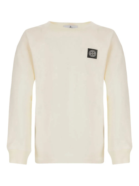  Stone Island Junior Logo-patch Crew-neck T-shirt - Neutrals 